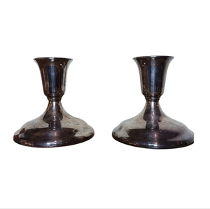 Pair Vintage International Silver Co Candle Stick Holder Silver‎ 3.75"